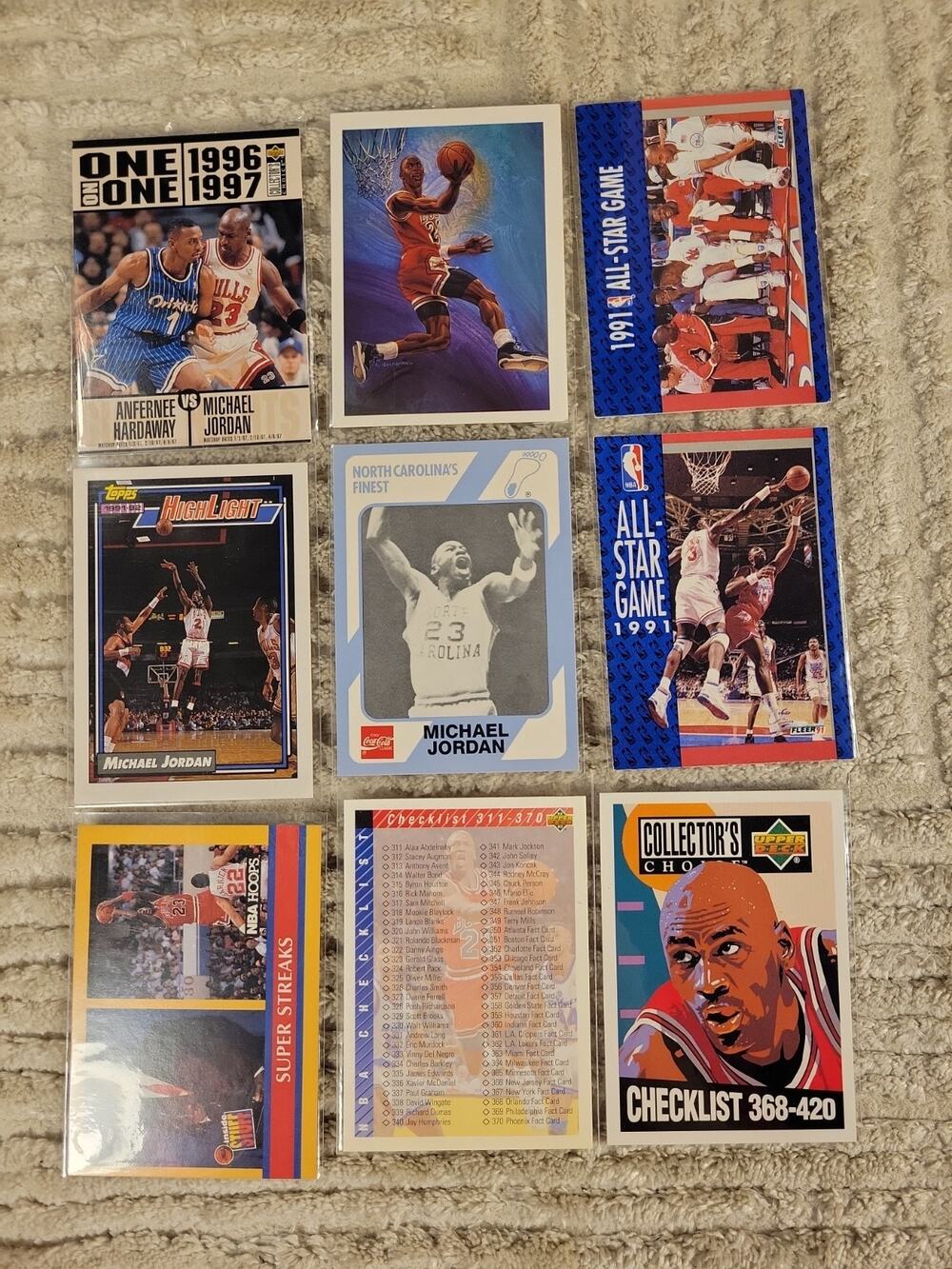 Michael Jordan Lot 9 Cards upper deck Chicago Bulls Basketball Cards